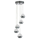 Searchlight Electric Ice Ball 5Lt Multi-Drop Pendant - Chrome Metal & Glass 7355-5CC