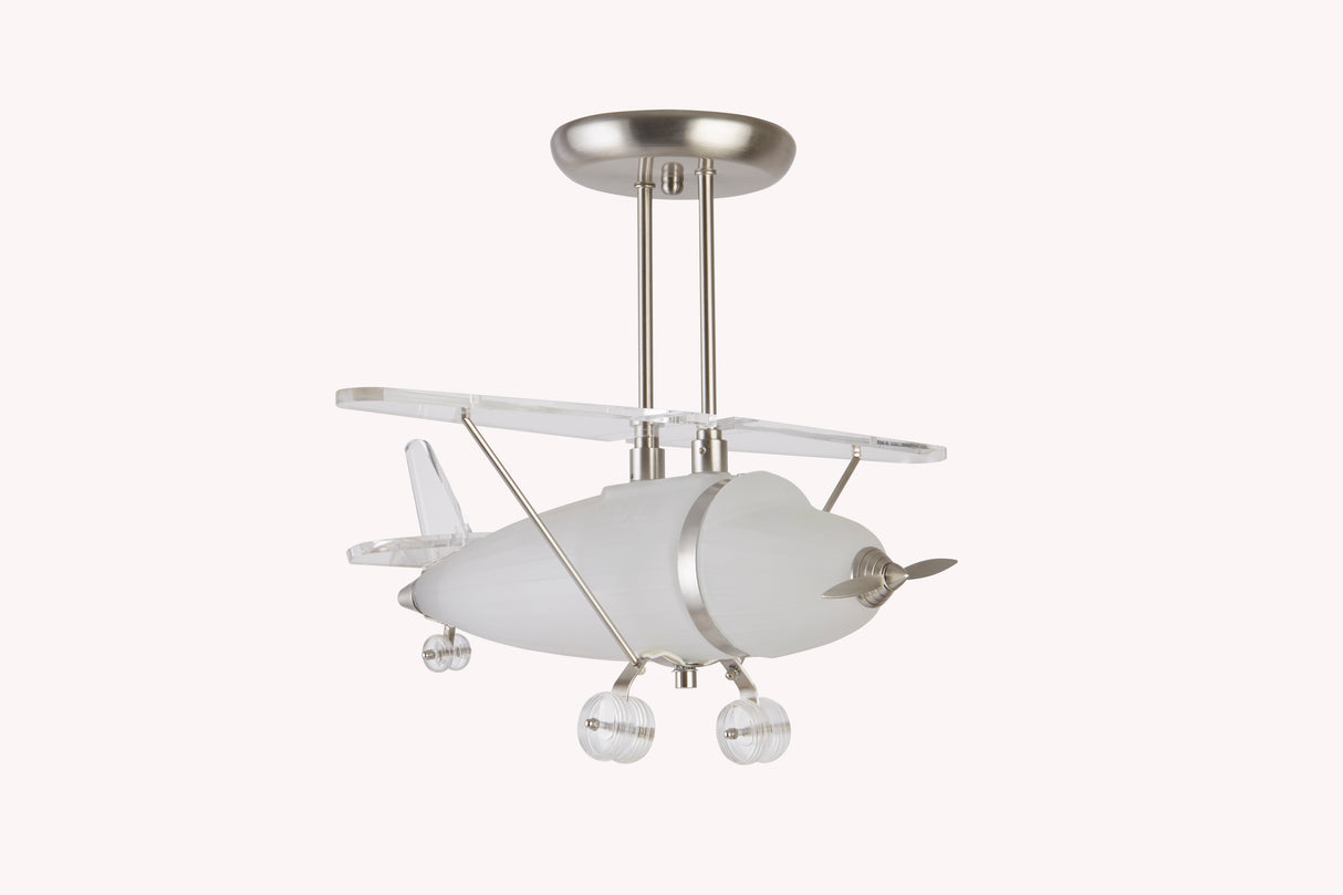 Searchlight Electric Novelty Airplane Pendant  -  Metal, Acrylic & Glass 737