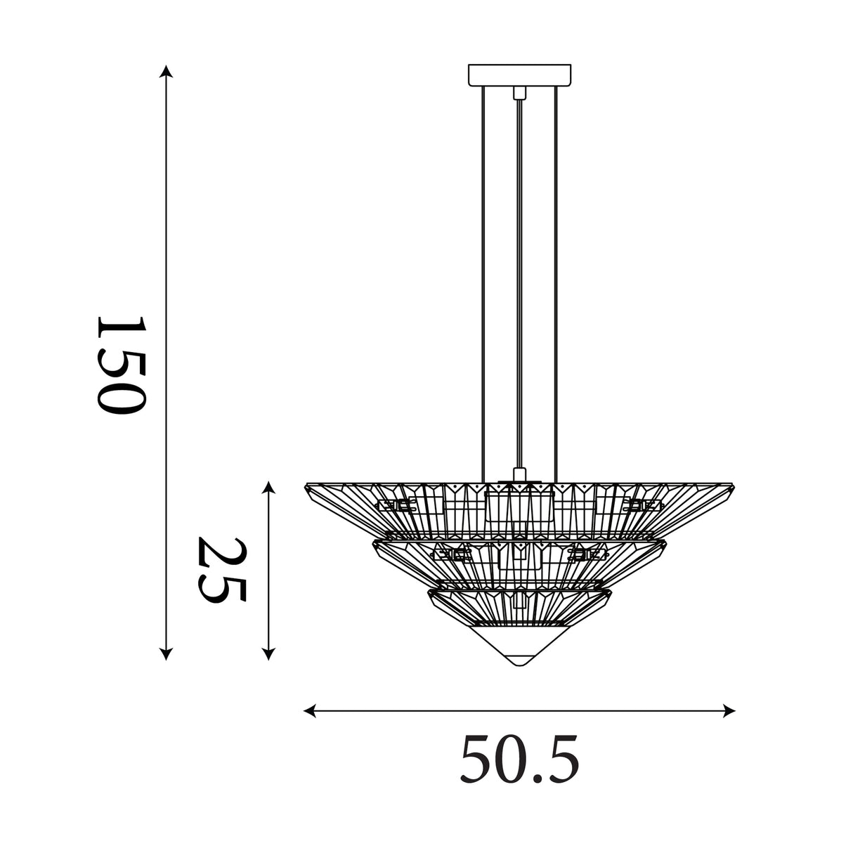 Searchlight Electric Savannah 8Lt Pendant To Flush - Chrome Metal & Clear Crystal 73918-8CC