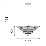 Searchlight Electric Savannah 8Lt Pendant To Flush - Chrome Metal & Clear Crystal 73918-8CC