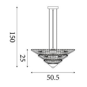 Searchlight Electric Savannah 8Lt Pendant To Flush - Chrome Metal & Clear Crystal 73918-8CC
