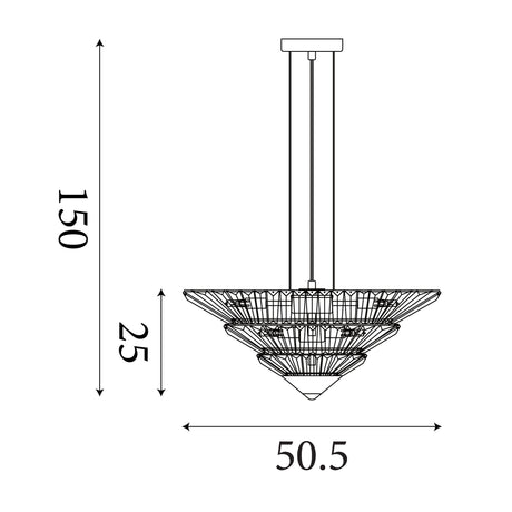 Searchlight Electric Savannah 8Lt Pendant To Flush - Chrome Metal & Clear Crystal 73918-8CC