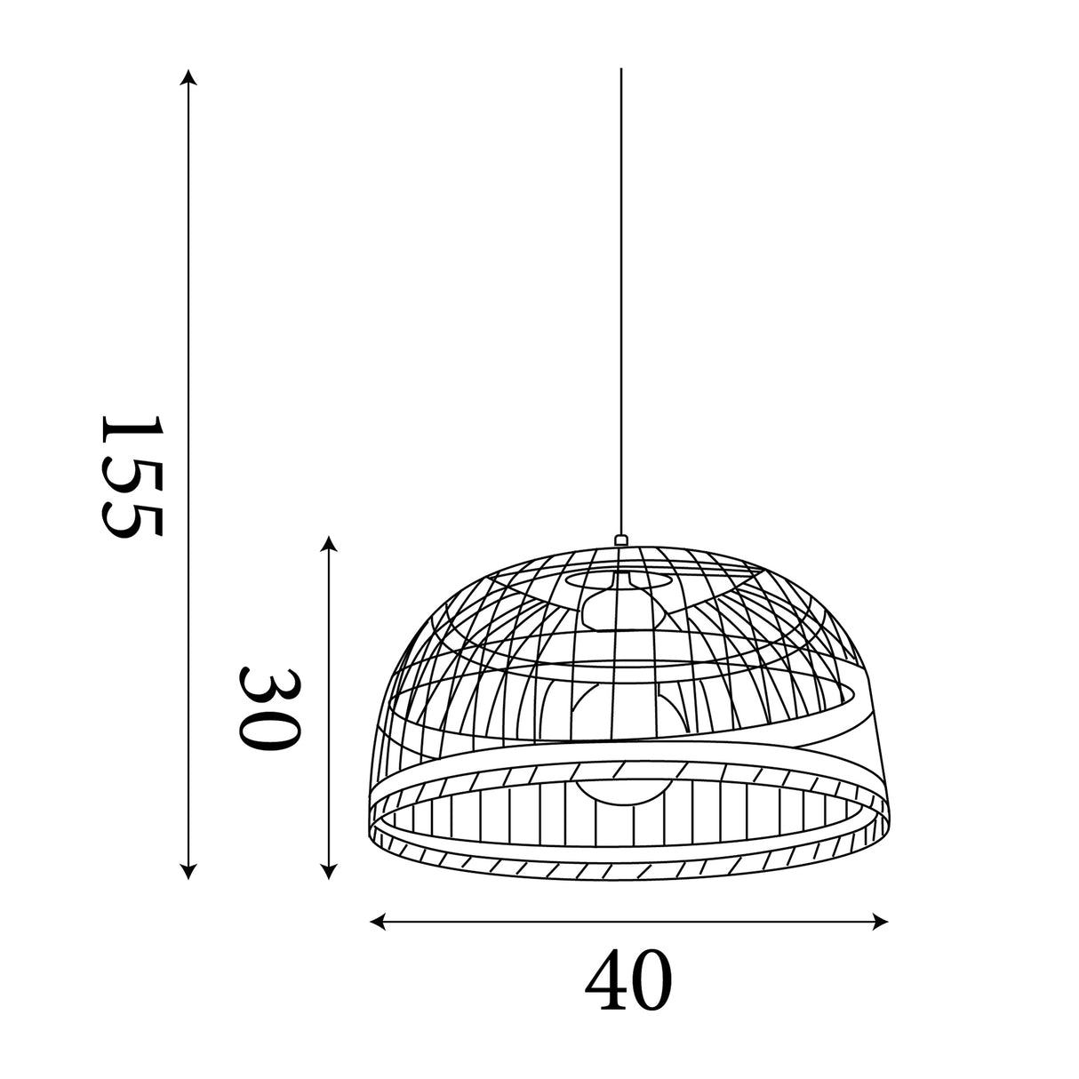 Searchlight Electric Bali Shade - Bamboo 7394CW
