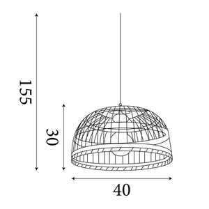 Searchlight Electric Bali Shade - Bamboo 7394CW
