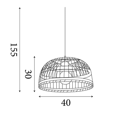 Searchlight Electric Bali Shade - Bamboo 7394CW