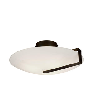 Searchlight Electric Sundial Flush - Black Metal & Frosted Glass 73990-3BK