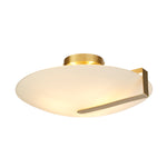 Sundial Flush - Gold Metal & Frosted Glass