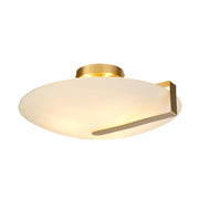 Sundial Flush - Gold Metal & Frosted Glass