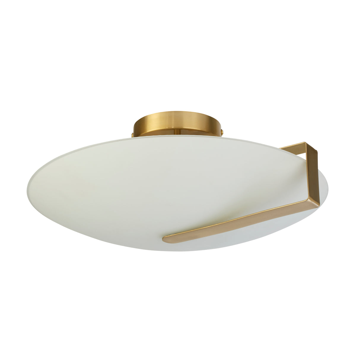 Searchlight Electric Sundial Flush - Gold Metal & Frosted Glass 73990-3GO