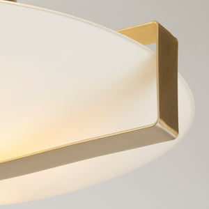 Searchlight Electric Sundial Flush - Gold Metal & Frosted Glass 73990-3GO