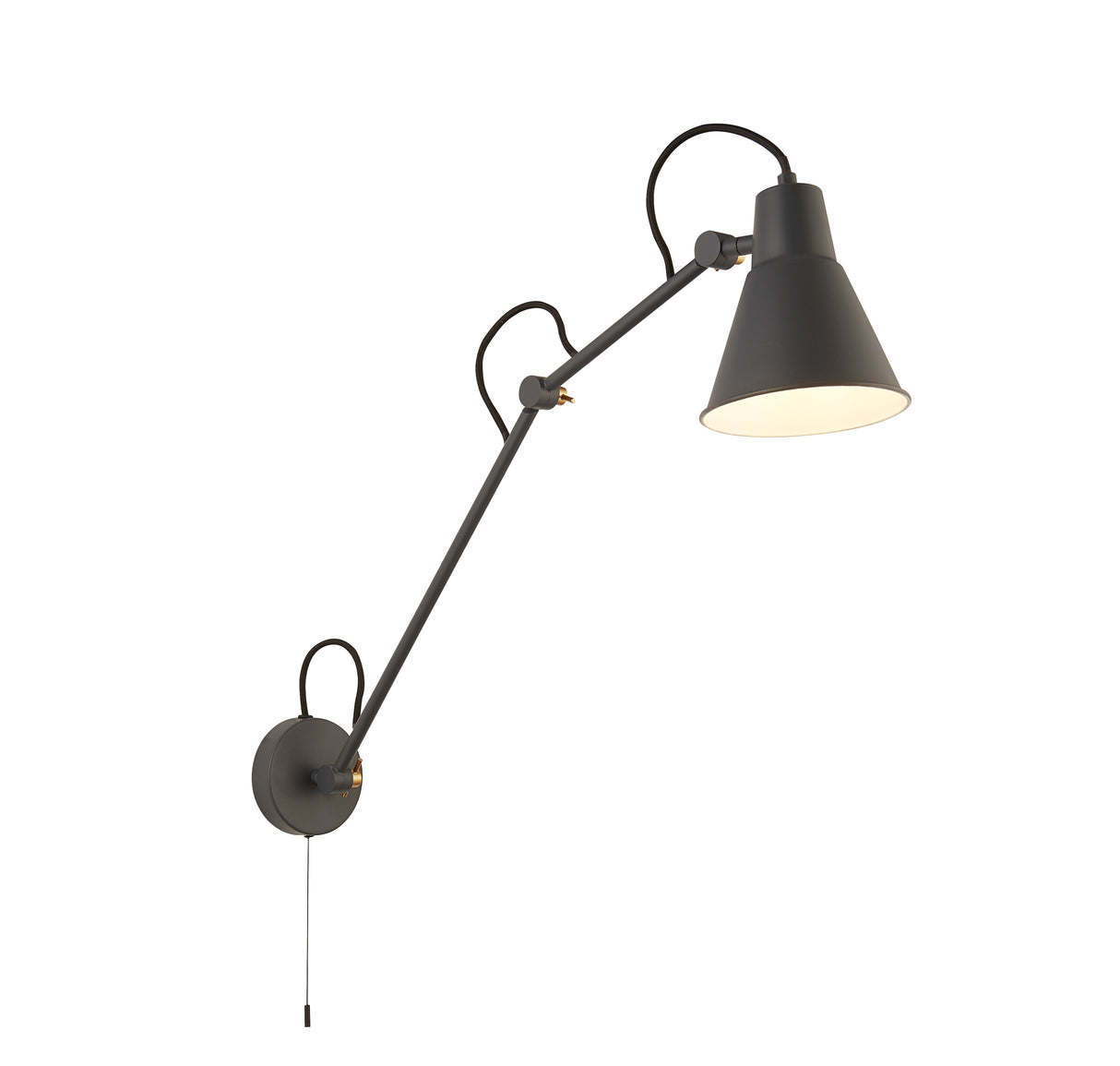 Swing Arm Wall Light - Grey Metal