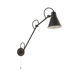 Searchlight Electric Swing Arm Wall Light - Grey Metal 7403GY