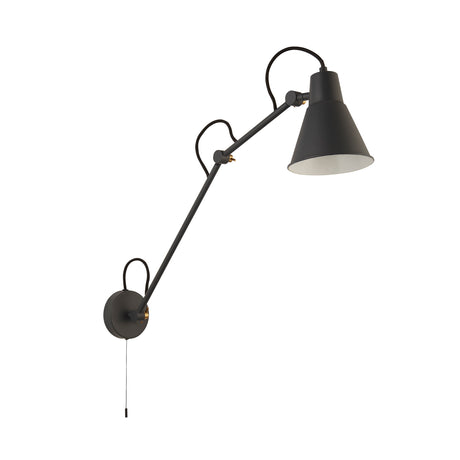 Searchlight Electric Swing Arm Wall Light - Grey Metal 7403GY