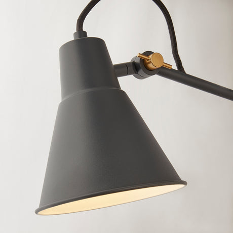 Searchlight Electric Swing Arm Wall Light - Grey Metal 7403GY
