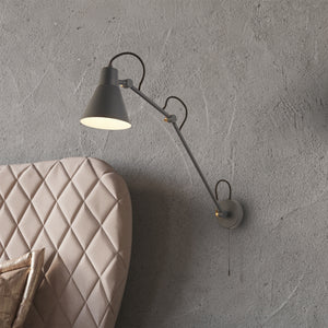 Searchlight Electric Swing Arm Wall Light - Grey Metal 7403GY