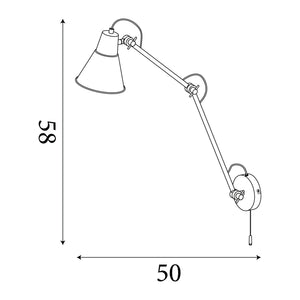 Searchlight Electric Swing Arm Wall Light - Grey Metal 7403GY