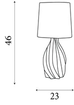 Searchlight Electric Twist 1Lt Table Lamp, Ceramic with Linen Shade 74210CR