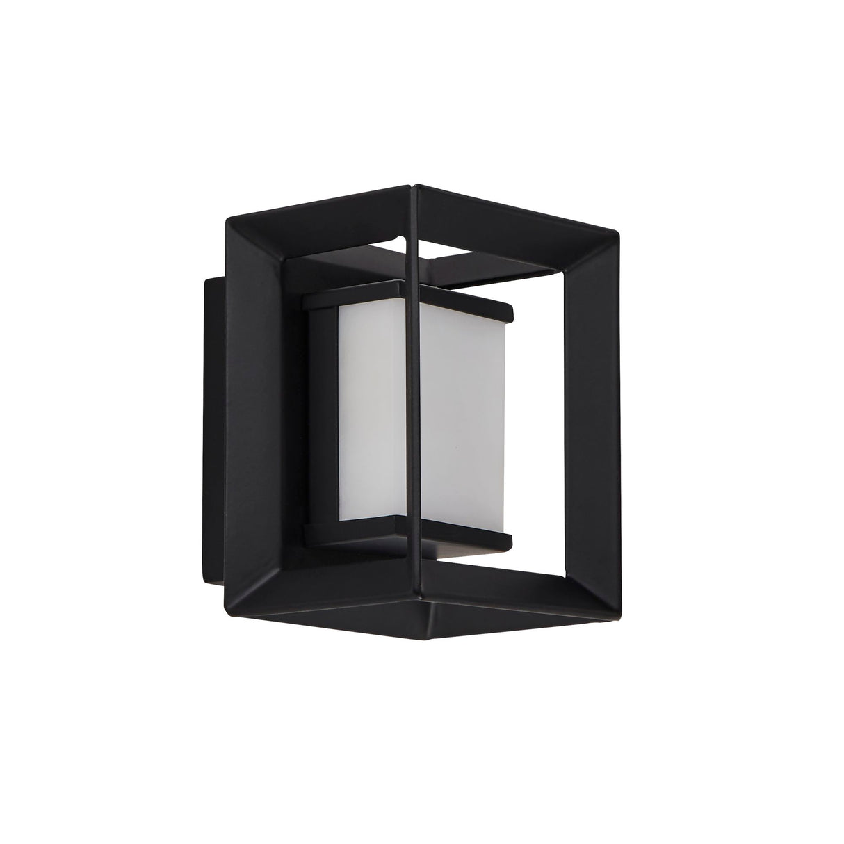 Searchlight Electric Chaplin Wall Light - Black Metal & Opal Acrylic 74303-1BK
