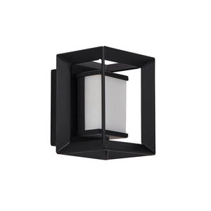 Searchlight Electric Chaplin Wall Light - Black Metal & Opal Acrylic 74303-1BK