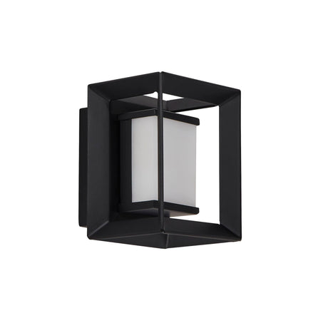 Searchlight Electric Chaplin Wall Light - Black Metal & Opal Acrylic 74303-1BK