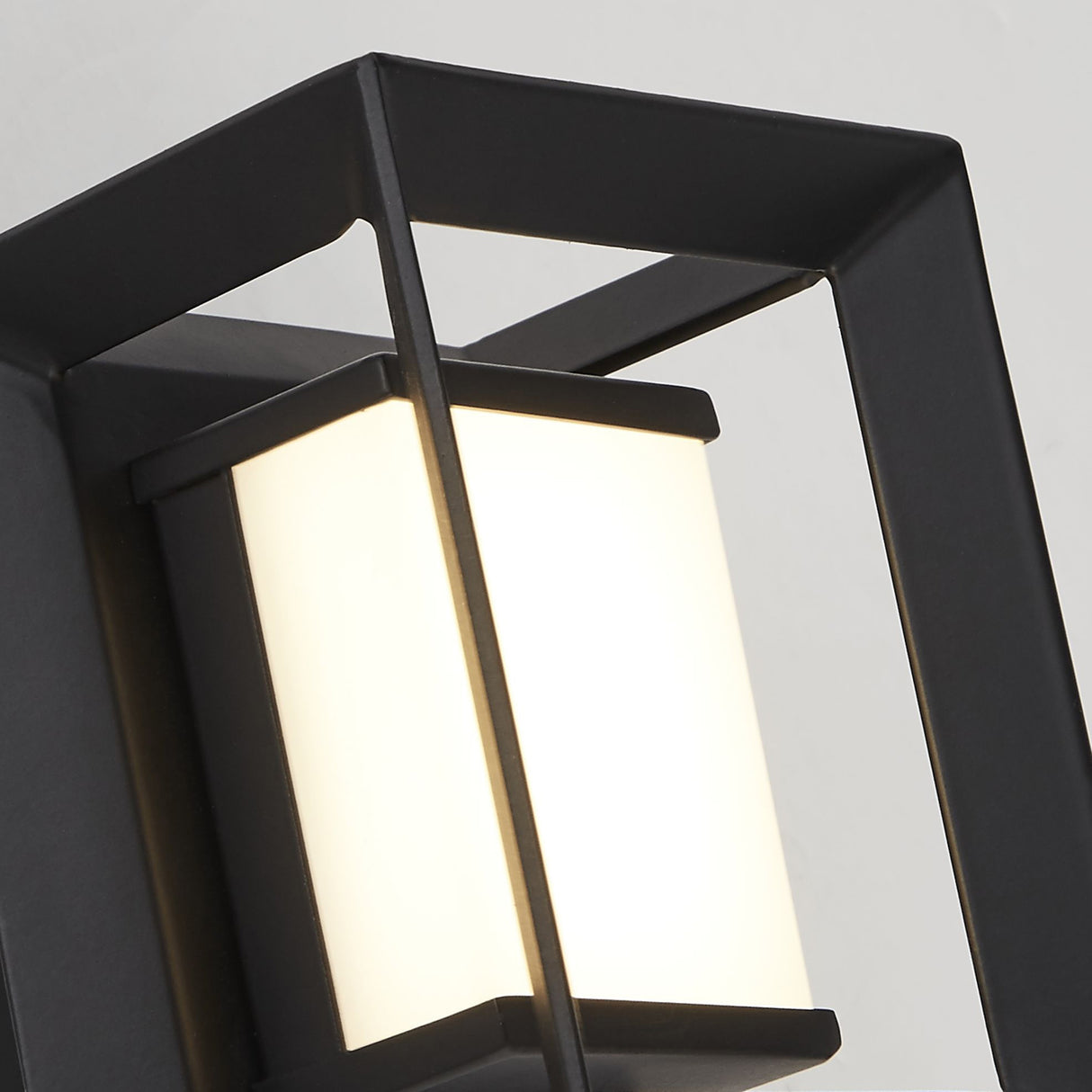 Searchlight Electric Chaplin Wall Light - Black Metal & Opal Acrylic 74303-1BK