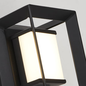 Searchlight Electric Chaplin Wall Light - Black Metal & Opal Acrylic 74303-1BK