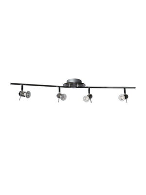 Searchlight Electric Aries 4Lt Split Bar Spotlight - Chrome & Satin Silver Metal 7444CC-LED