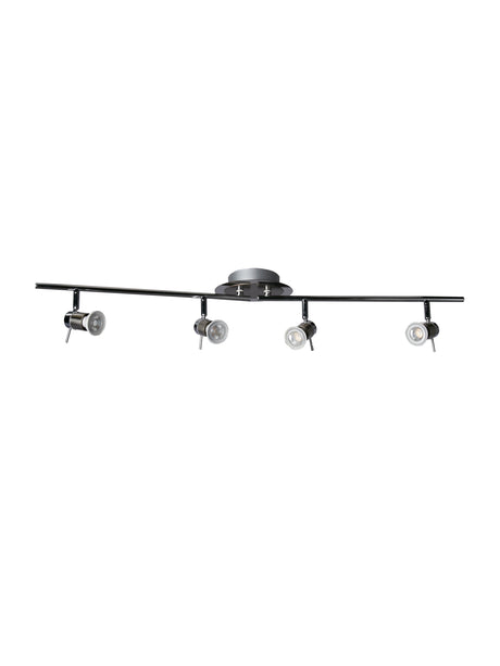 Searchlight Electric Aries 4Lt Split Bar Spotlight - Chrome & Satin Silver Metal 7444CC-LED