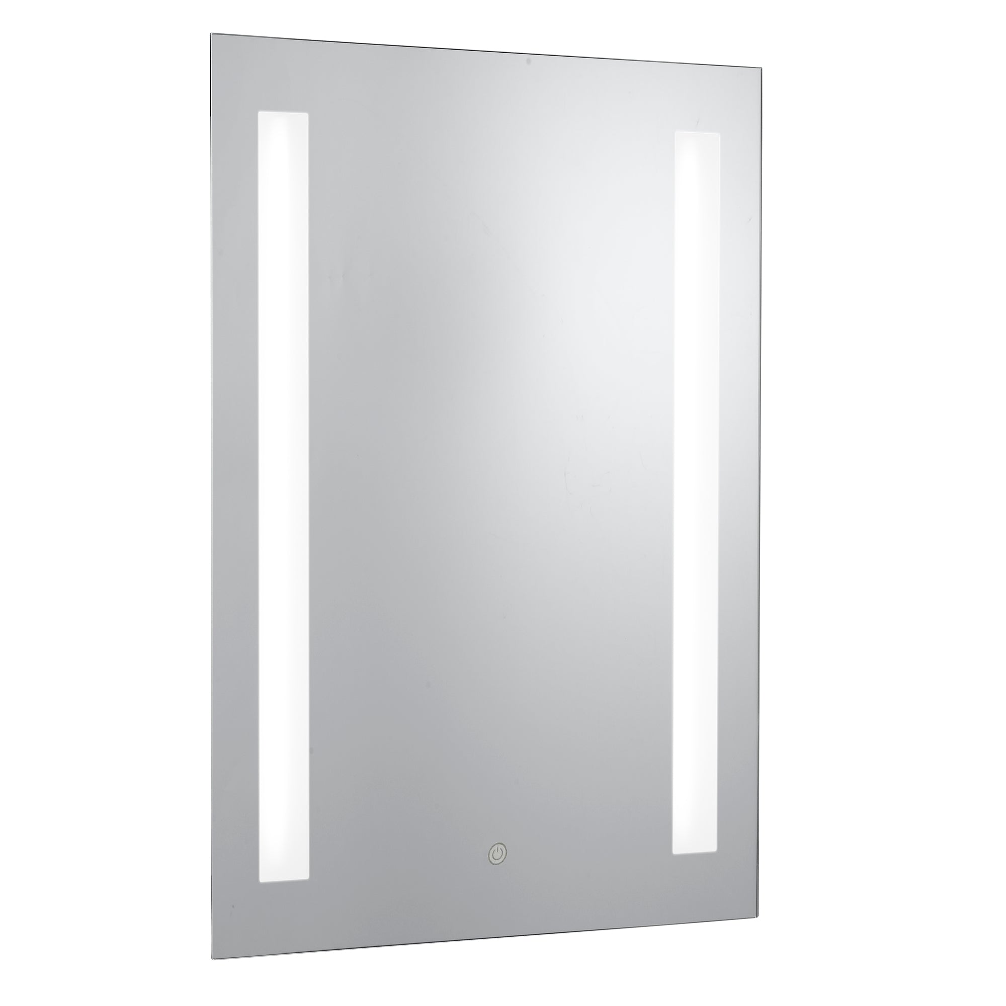 Bathroom Mirror w Shaving Socket  -  Chrome & Frosted, IP44 