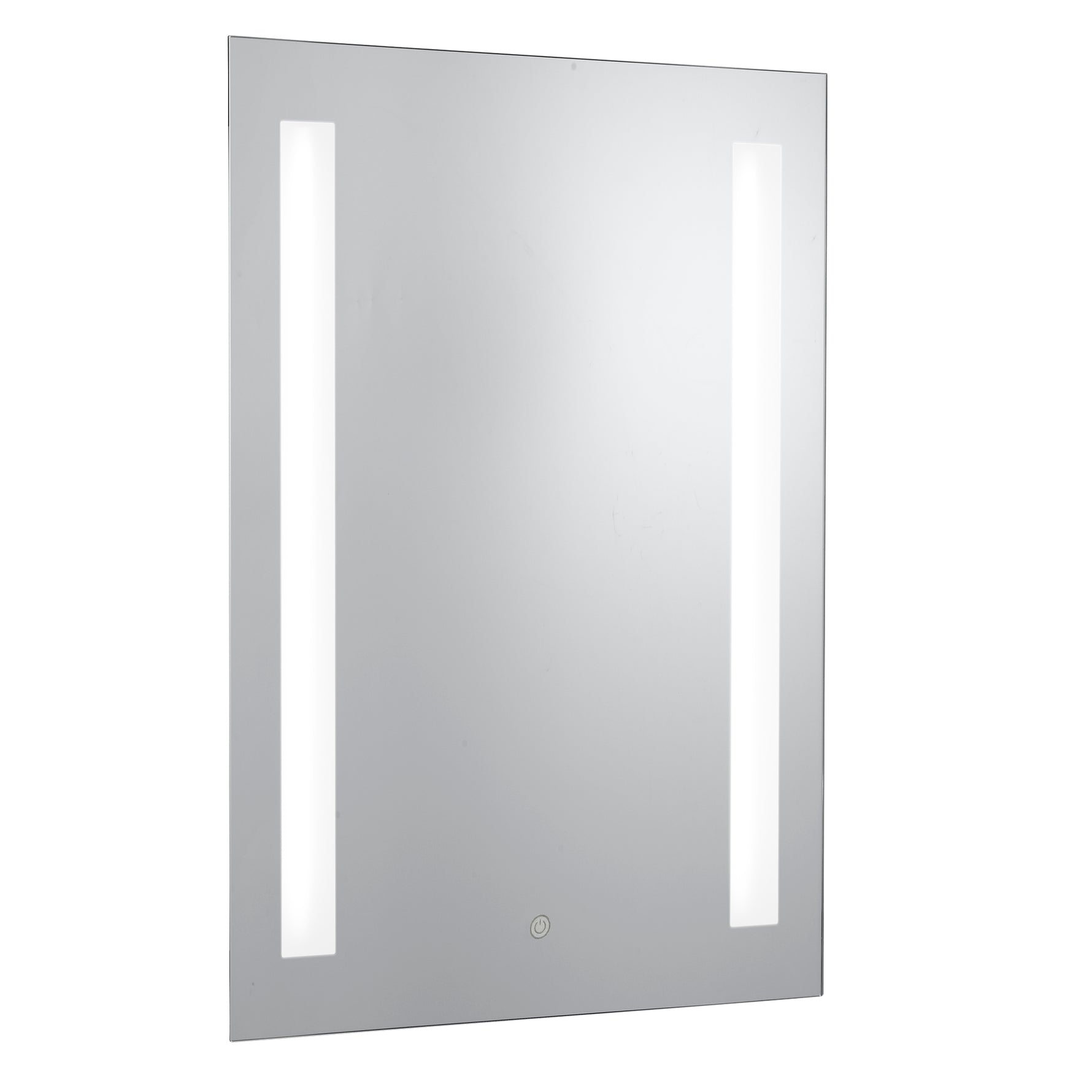 Bathroom Mirror w Shaving Socket  -  Chrome & Frosted, IP44 