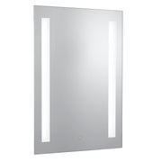 Bathroom Mirror w Shaving Socket  -  Chrome & Frosted, IP44 