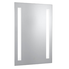 Bathroom Mirror w Shaving Socket  -  Chrome & Frosted, IP44 