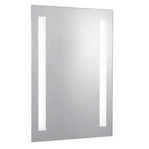 Bathroom Mirror w Shaving Socket  -  Chrome & Frosted, IP44 