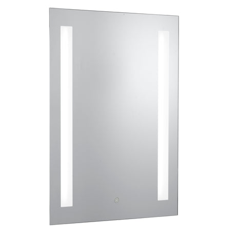 Bathroom Mirror w Shaving Socket  -  Chrome & Frosted, IP44 