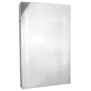 Searchlight Electric Bathroom Mirror w Shaving Socket  -  Chrome & Frosted, IP44  7450