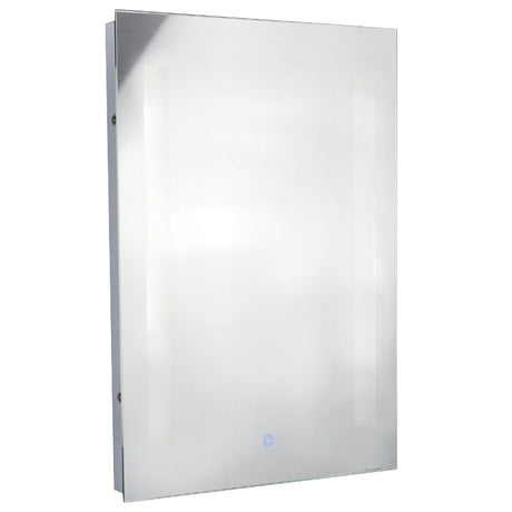 Searchlight Electric Bathroom Mirror w Shaving Socket  -  Chrome & Frosted, IP44  7450