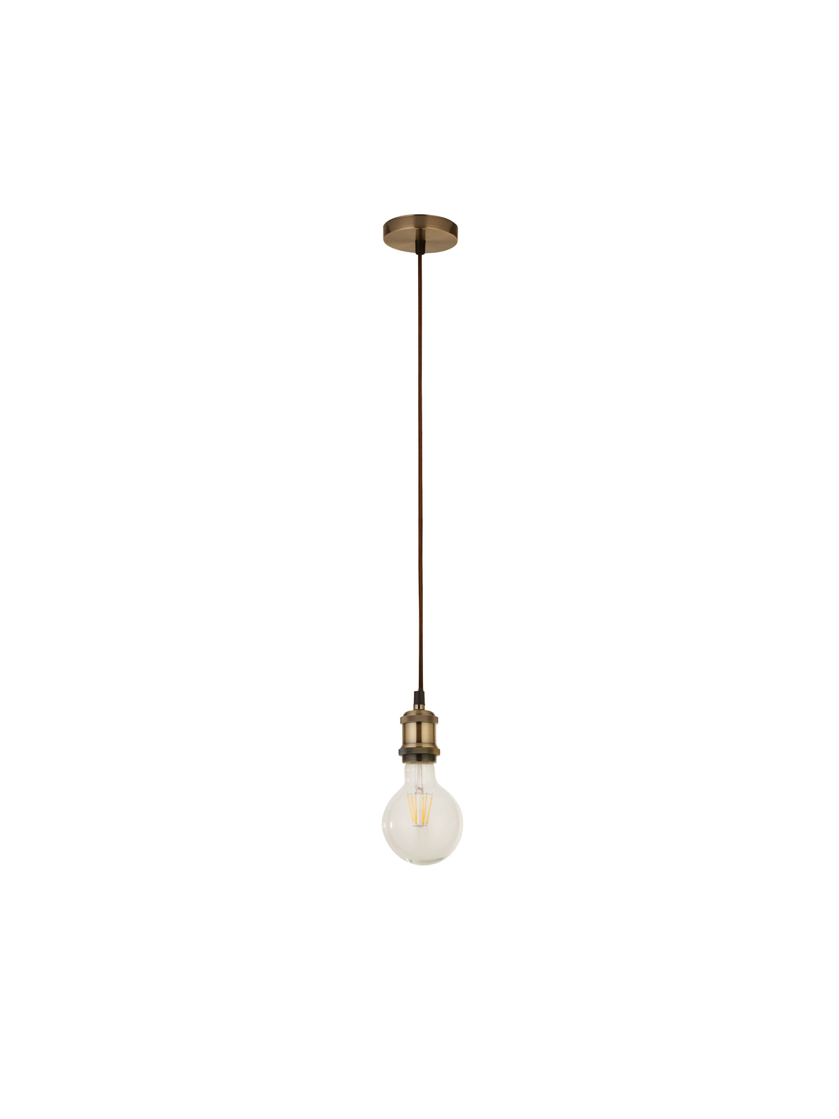 Searchlight Electric Antique Brass 1Lt Cable Suspension 7461AB