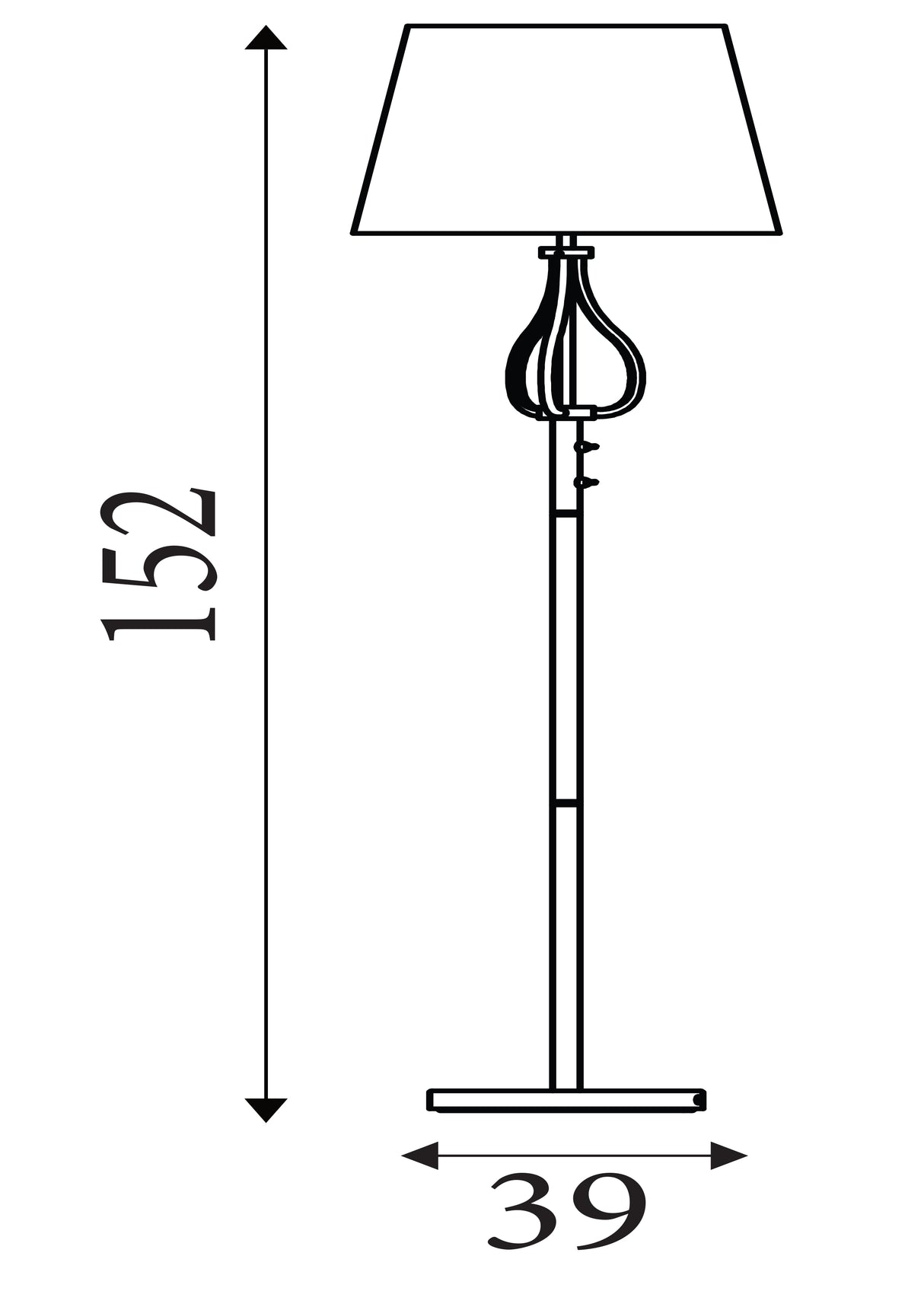 Searchlight Electric Vegas Floor Light- Antique Brass Metal & Cream Hessian Shade 7485AB