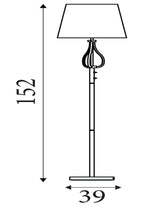 Searchlight Electric Vegas Floor Light- Antique Brass Metal & Cream Hessian Shade 7485AB