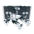 Comet 4Lt Square Spotlight - Matt Black & Polished Chrome