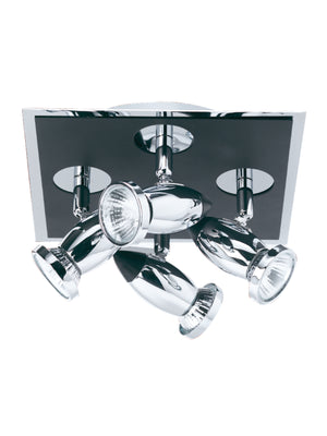 Searchlight Electric Comet 4Lt Square Spotlight - Matt Black & Polished Chrome 7494