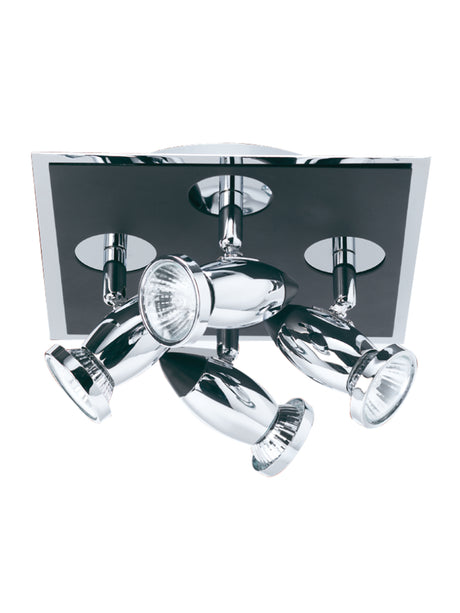 Searchlight Electric Comet 4Lt Square Spotlight - Matt Black & Polished Chrome 7494