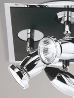 Searchlight Electric Comet 4Lt Square Spotlight - Matt Black & Polished Chrome 7494