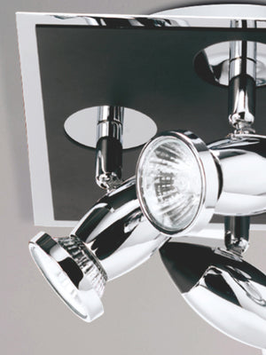 Searchlight Electric Comet 4Lt Square Spotlight - Matt Black & Polished Chrome 7494