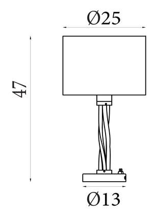 Searchlight Electric Vegas Table Lamp  - Satin Silver Metal & Ivory Hessian Shade 7564SS
