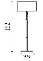 Searchlight Electric Vegas Floor Lamp - Satin Silver Metal &  Ivory Hessian Shade 7565SS