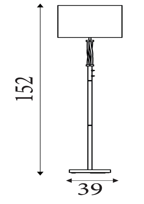 Searchlight Electric Vegas Floor Lamp - Satin Silver Metal &  Ivory Hessian Shade 7565SS