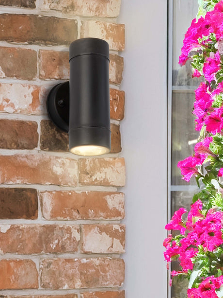 Searchlight Electric Coastal Outdoor LED 2Lt Wall Light- Black Polypropylene,IP44 7592-2BK