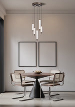 Searchlight Electric Cattail  5Lt LED Pendant lamp Latte metal with clear glass 76210-5CL