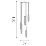 Searchlight Electric Cattail  5Lt LED Pendant lamp Latte metal with clear glass 76210-5CL